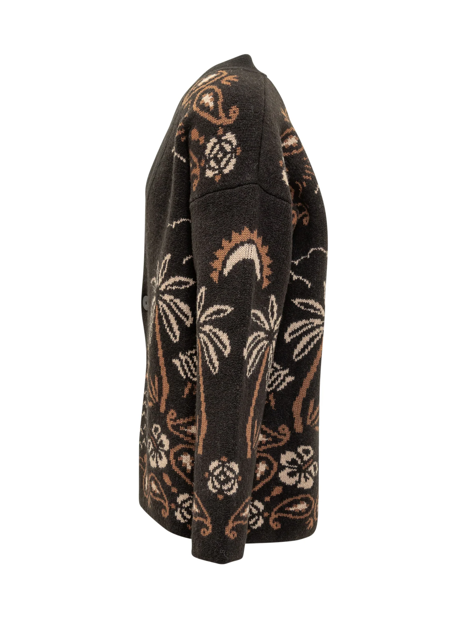 Alanui Cardigan Nero con Motivo Tropicale - Image 3