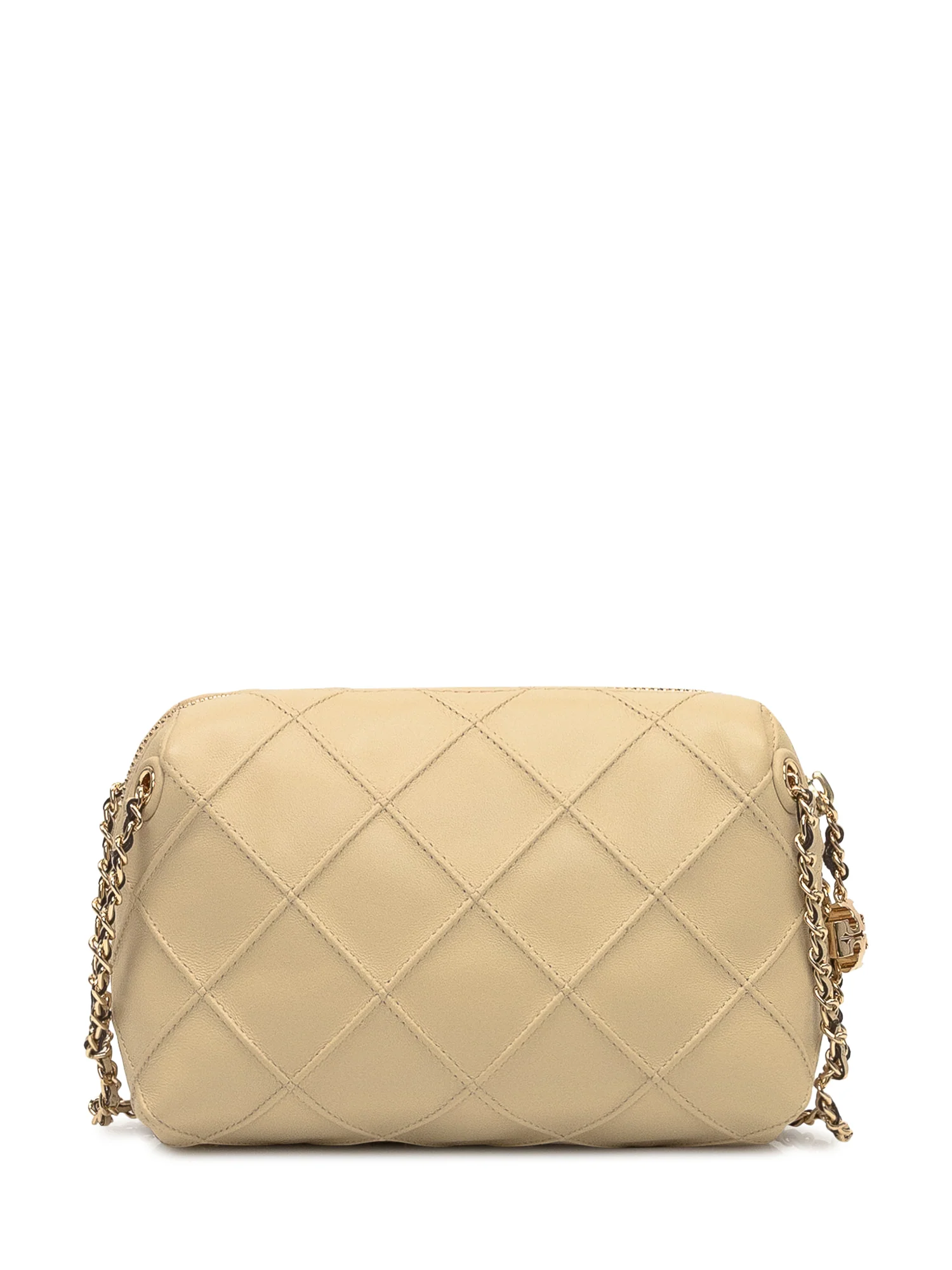 Tory Burch Borsa Trapuntata Beige con Tracolla a Catena - Image 4